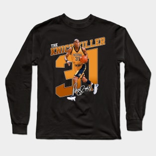 Reggie Miller Choke Sign Basketball Legend Signature Vintage Retro 80s 90s Bootleg Rap Style Long Sleeve T-Shirt